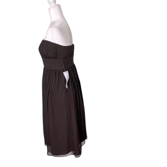 J.Crew Strapless 100% Silk Strapless Brown Dress in Size 10 - Picture 4 of 11